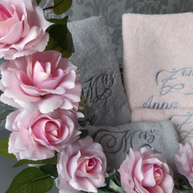 Prezent ślubny kosz szary haftyok.pl